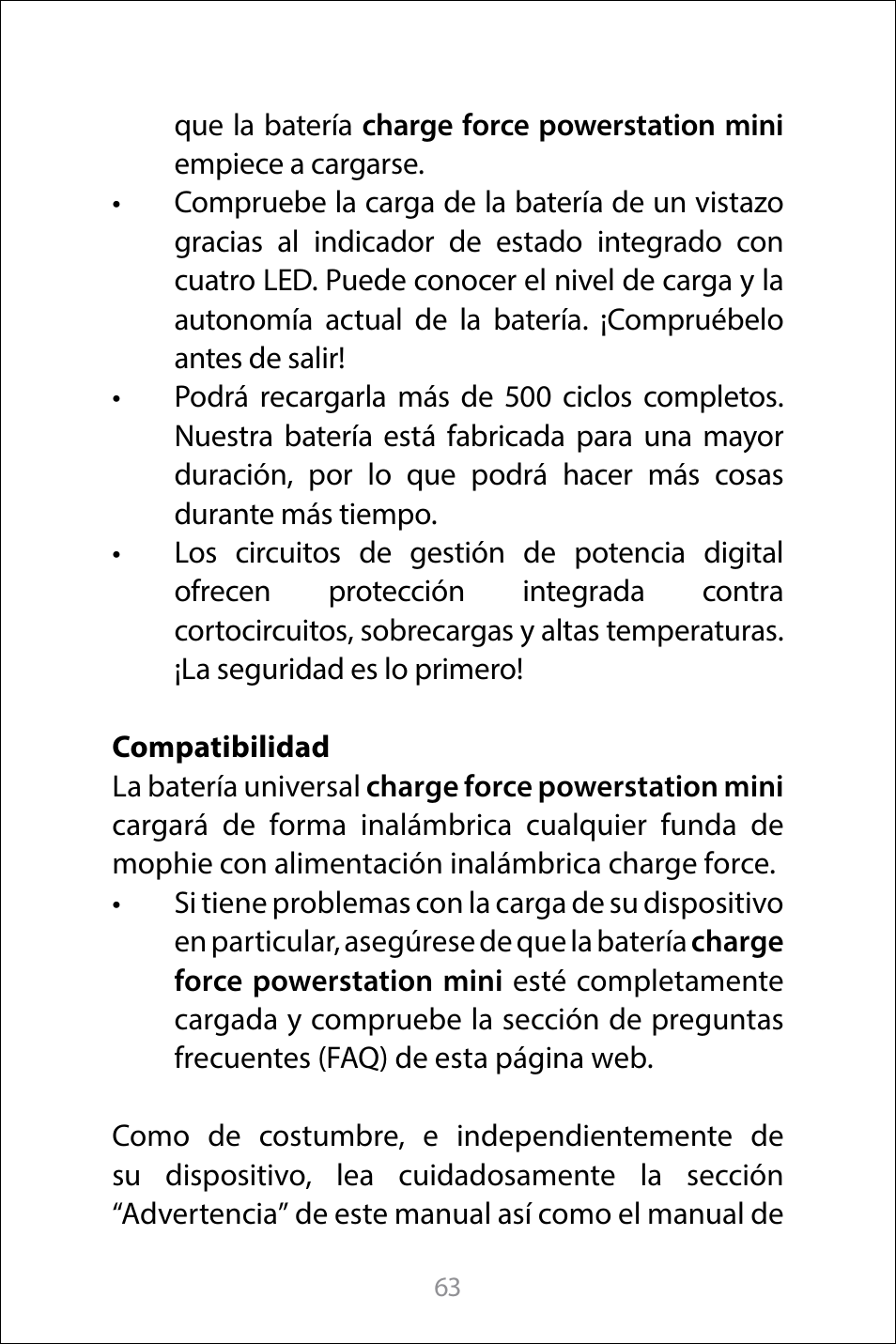 mophie Galaxy S8+ charge force case & powerstation mini User Manual | Page 63 / 171