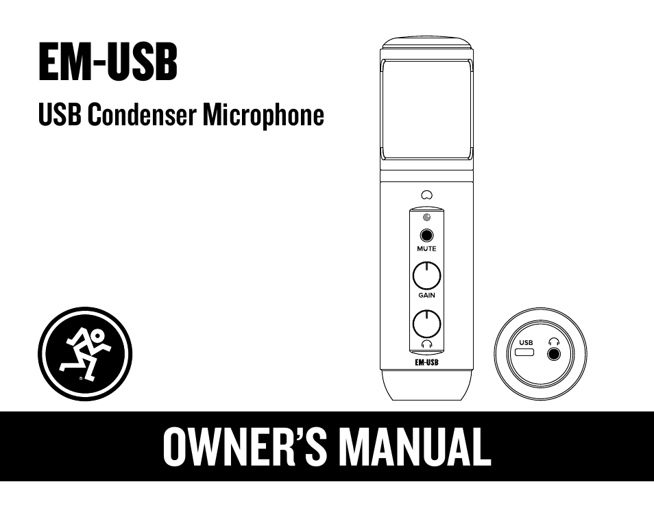 MACKIE EM-USB EleMent Series USB Condenser Microphone User Manual | 16 pages