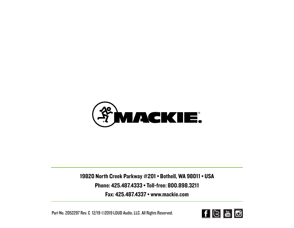 MACKIE EM-USB EleMent Series USB Condenser Microphone User Manual | Page 16 / 16