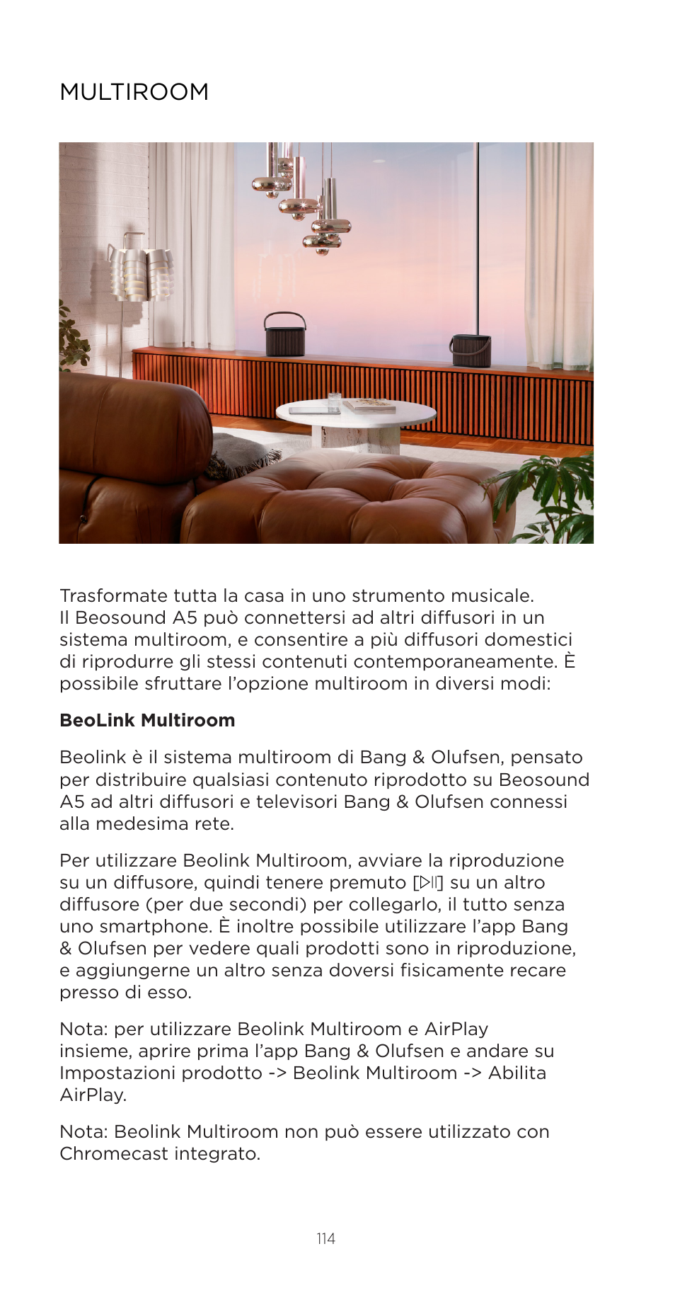 Multiroom | Bang & Olufsen Beosound A5 Portable Wireless Speaker (Nordic Weave) User Manual | Page 114 / 213