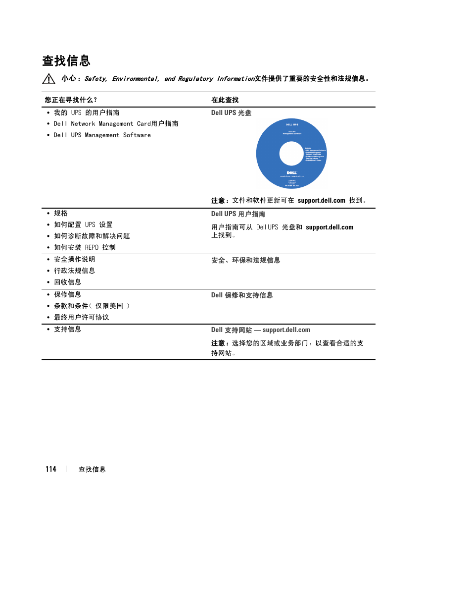 查找信息 | Dell J730N User Manual | Page 116 / 202