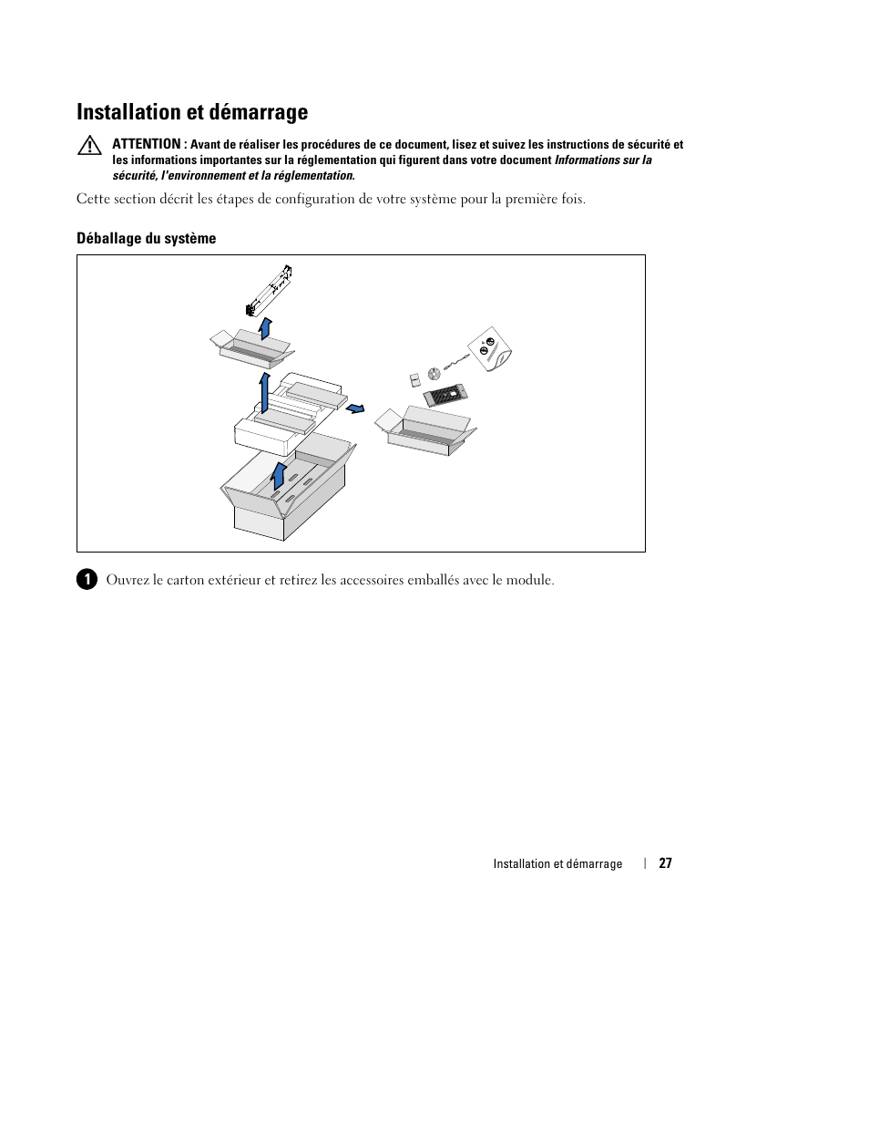 Installation et démarrage | Dell J730N User Manual | Page 29 / 202