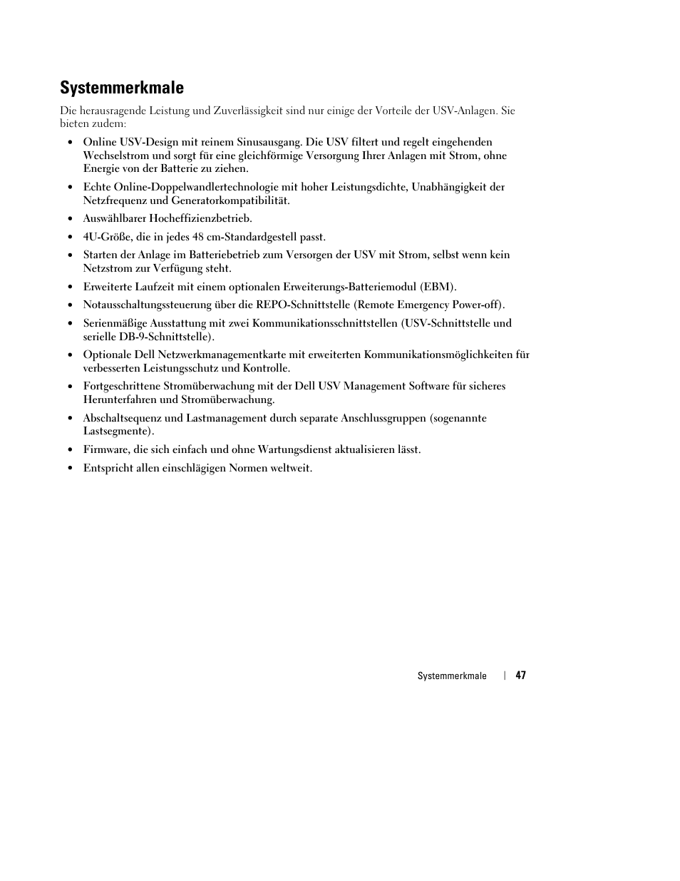Systemmerkmale | Dell J730N User Manual | Page 49 / 202