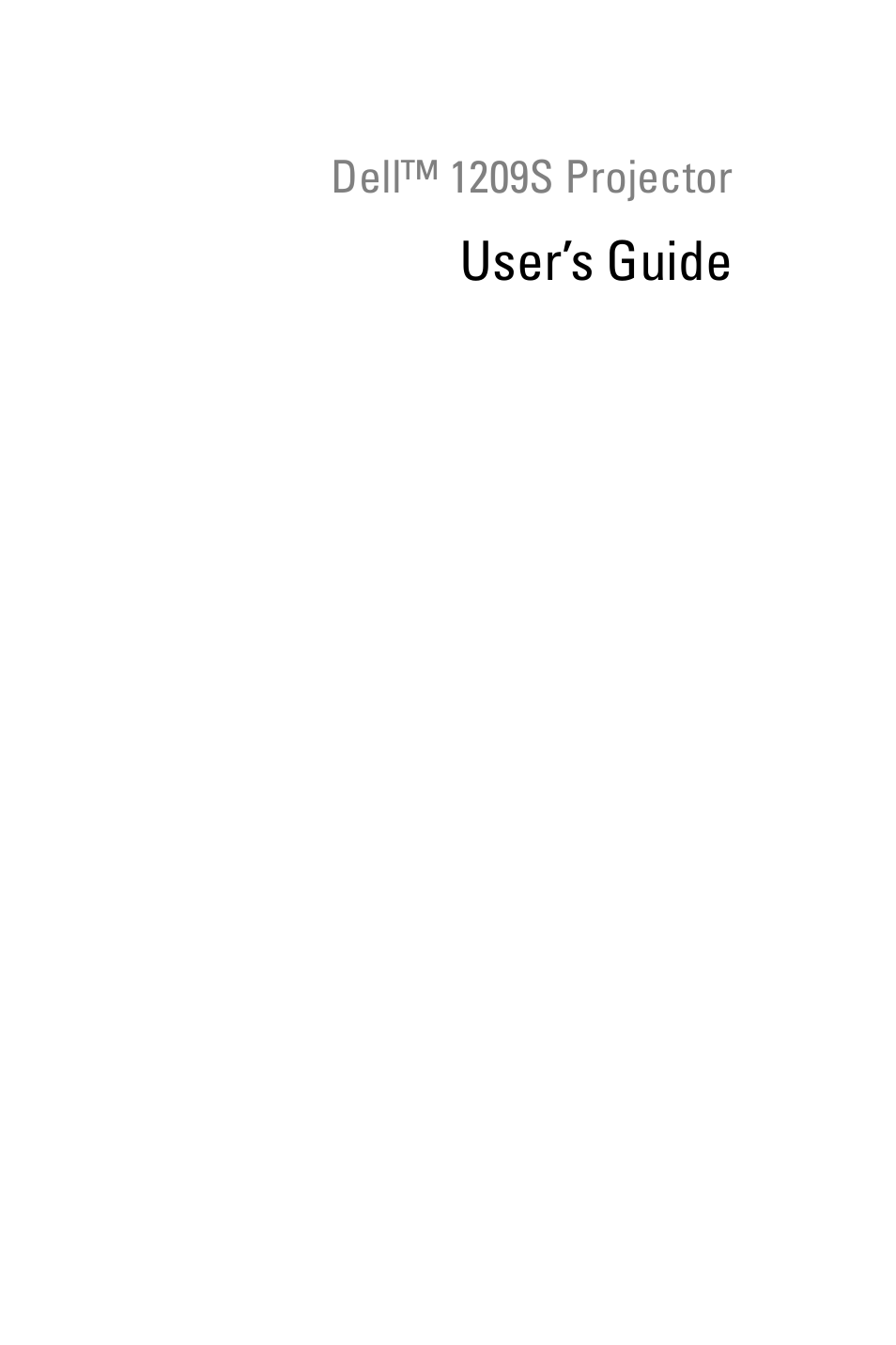 Dell 1209S User Manual | 49 pages