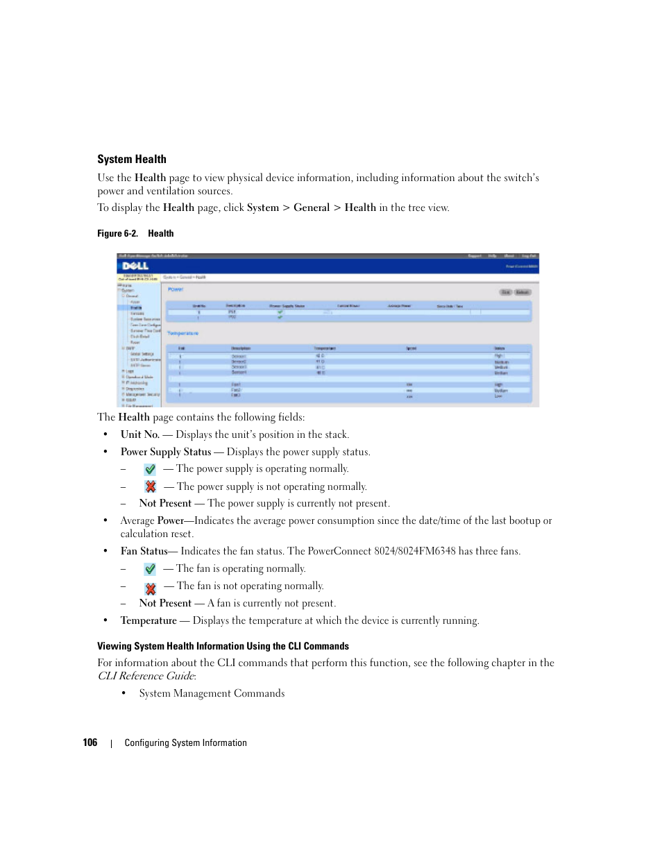 System health | Dell PowerConnect M6220 User Manual | Page 108 / 737