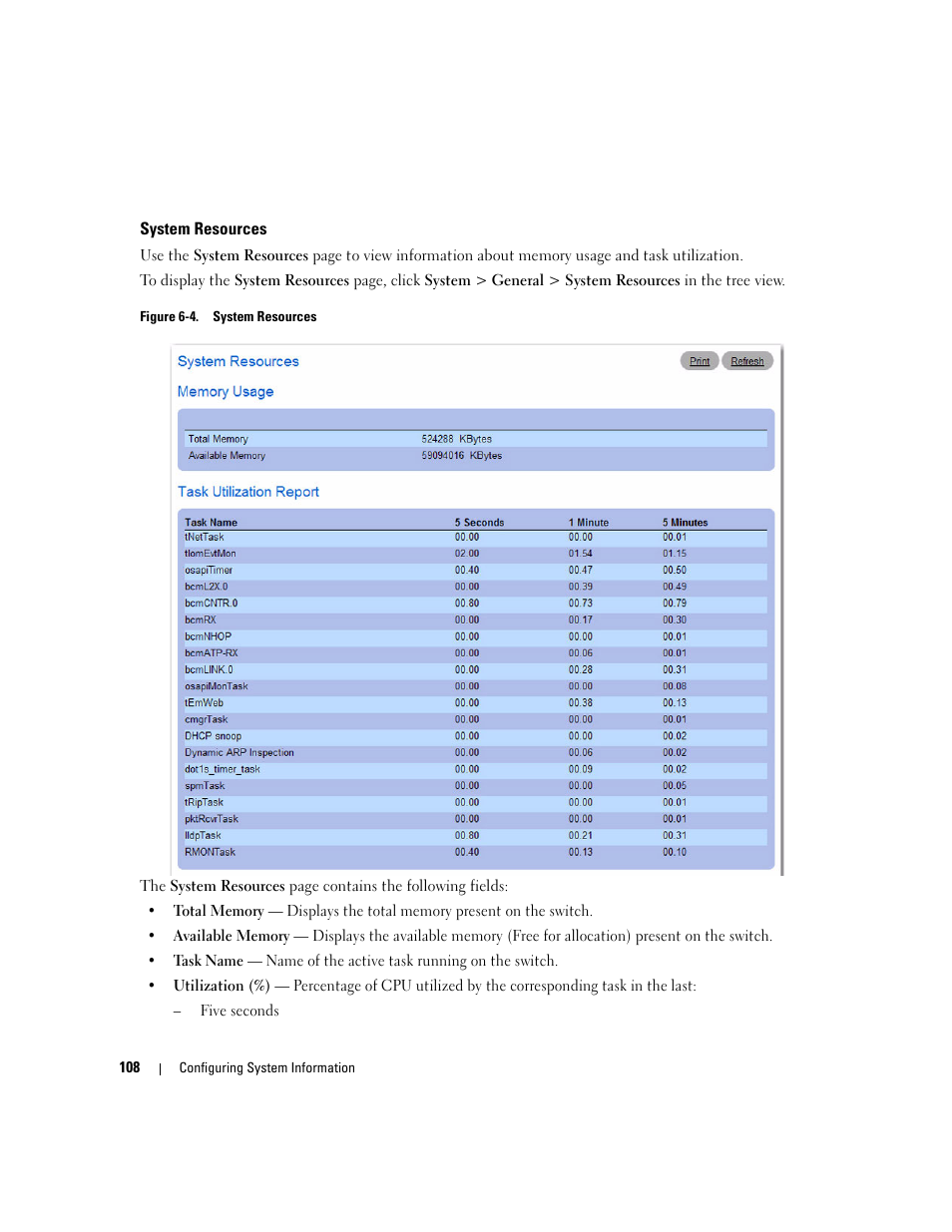 System resources | Dell PowerConnect M6220 User Manual | Page 110 / 737