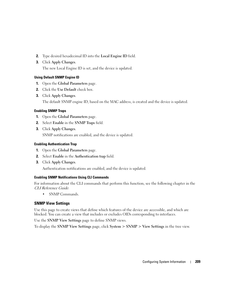 Snmp view settings | Dell PowerConnect M6220 User Manual | Page 211 / 737