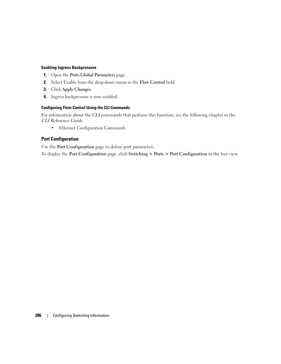 Port configuration, See "port configuration, E "port configuration | Dell PowerConnect M6220 User Manual | Page 288 / 737