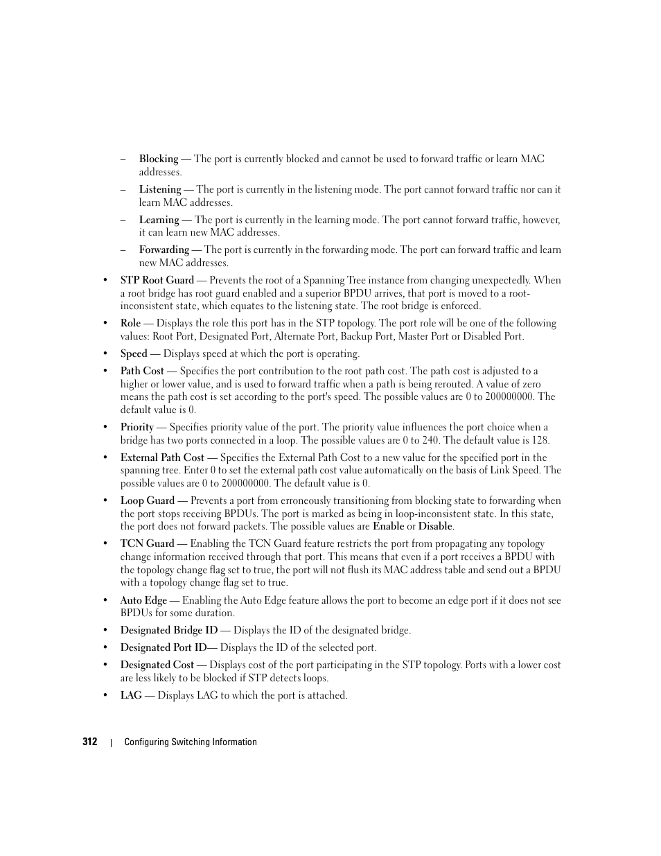 Dell PowerConnect M6220 User Manual | Page 314 / 737