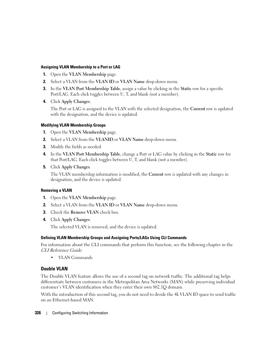 Double vlan | Dell PowerConnect M6220 User Manual | Page 328 / 737