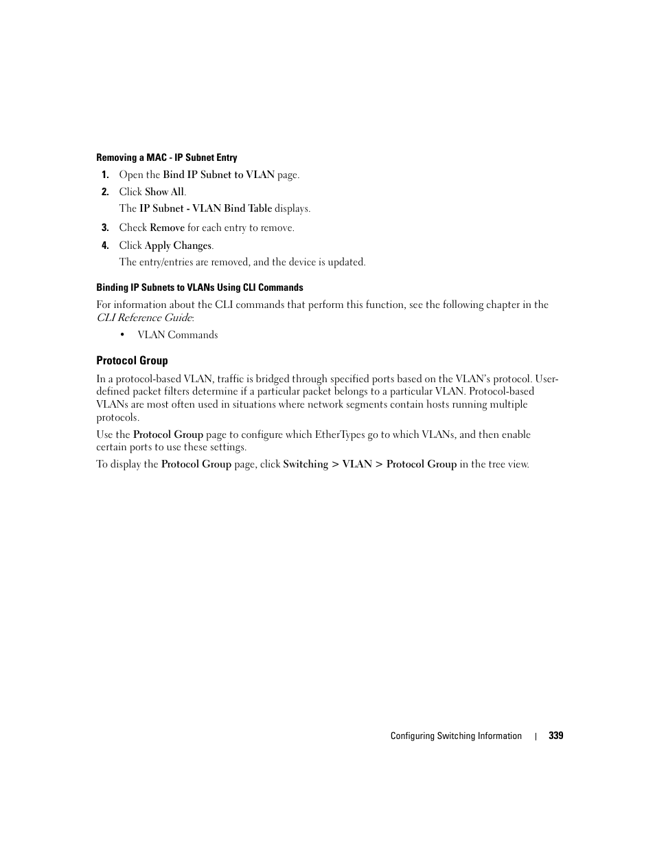 Protocol group | Dell PowerConnect M6220 User Manual | Page 341 / 737