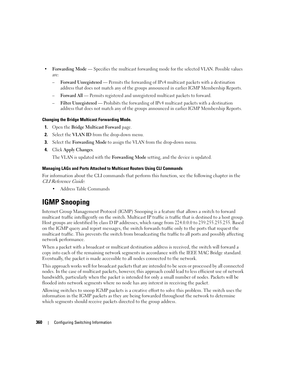 Igmp snooping, And igmp, Snooping web | Dell PowerConnect M6220 User Manual | Page 362 / 737