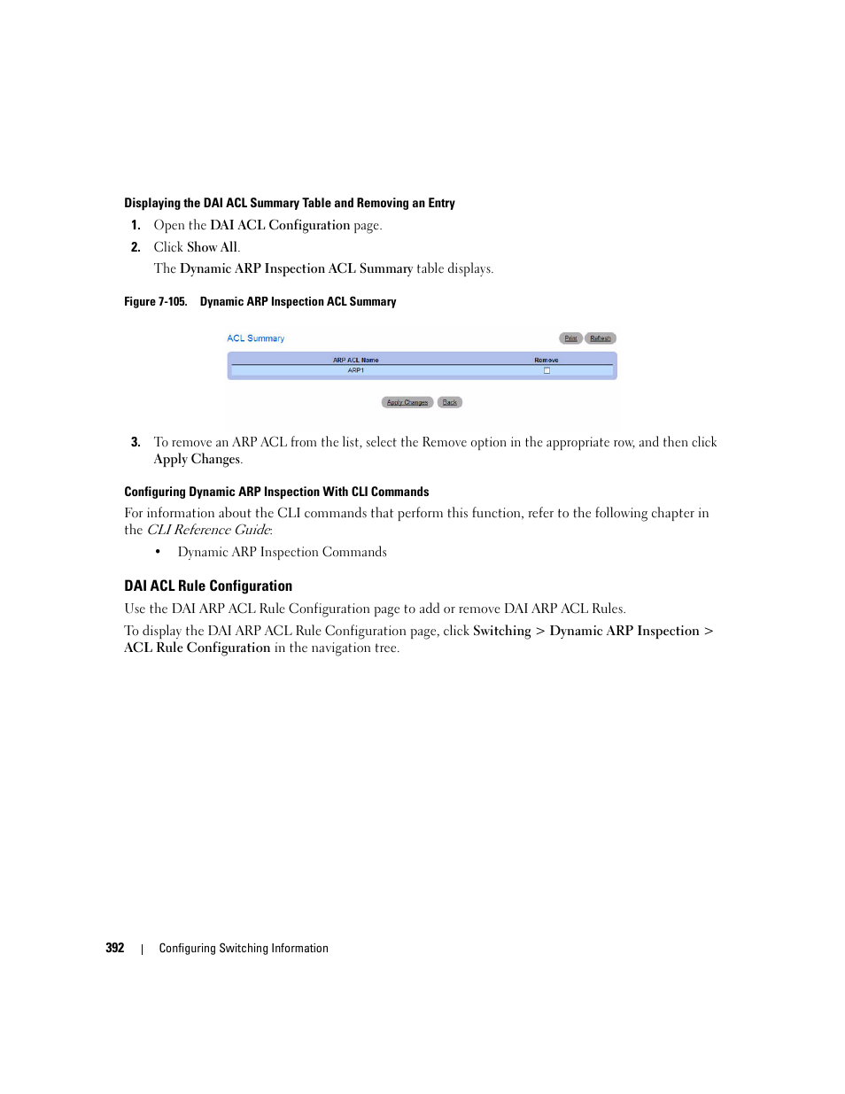 Dai acl rule configuration | Dell PowerConnect M6220 User Manual | Page 394 / 737