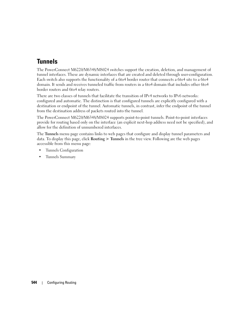 Tunnels | Dell PowerConnect M6220 User Manual | Page 546 / 737