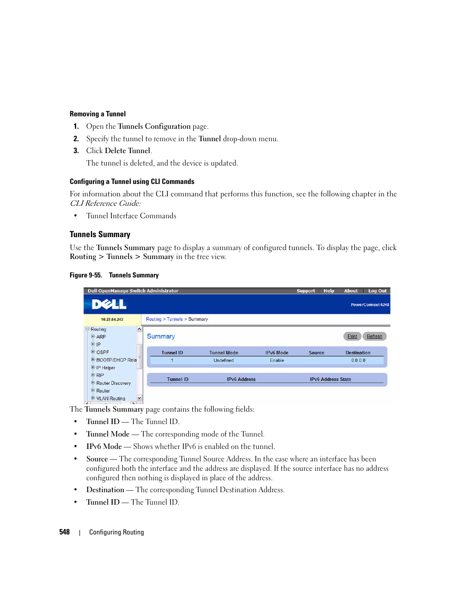 Tunnels summary | Dell PowerConnect M6220 User Manual | Page 550 / 737