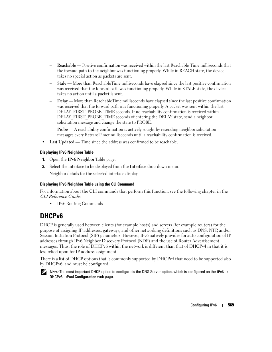 Dhcpv6 | Dell PowerConnect M6220 User Manual | Page 571 / 737