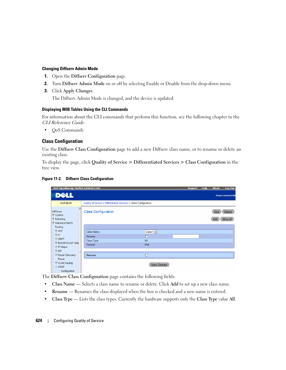 Class configuration | Dell PowerConnect M6220 User Manual | Page 626 / 737