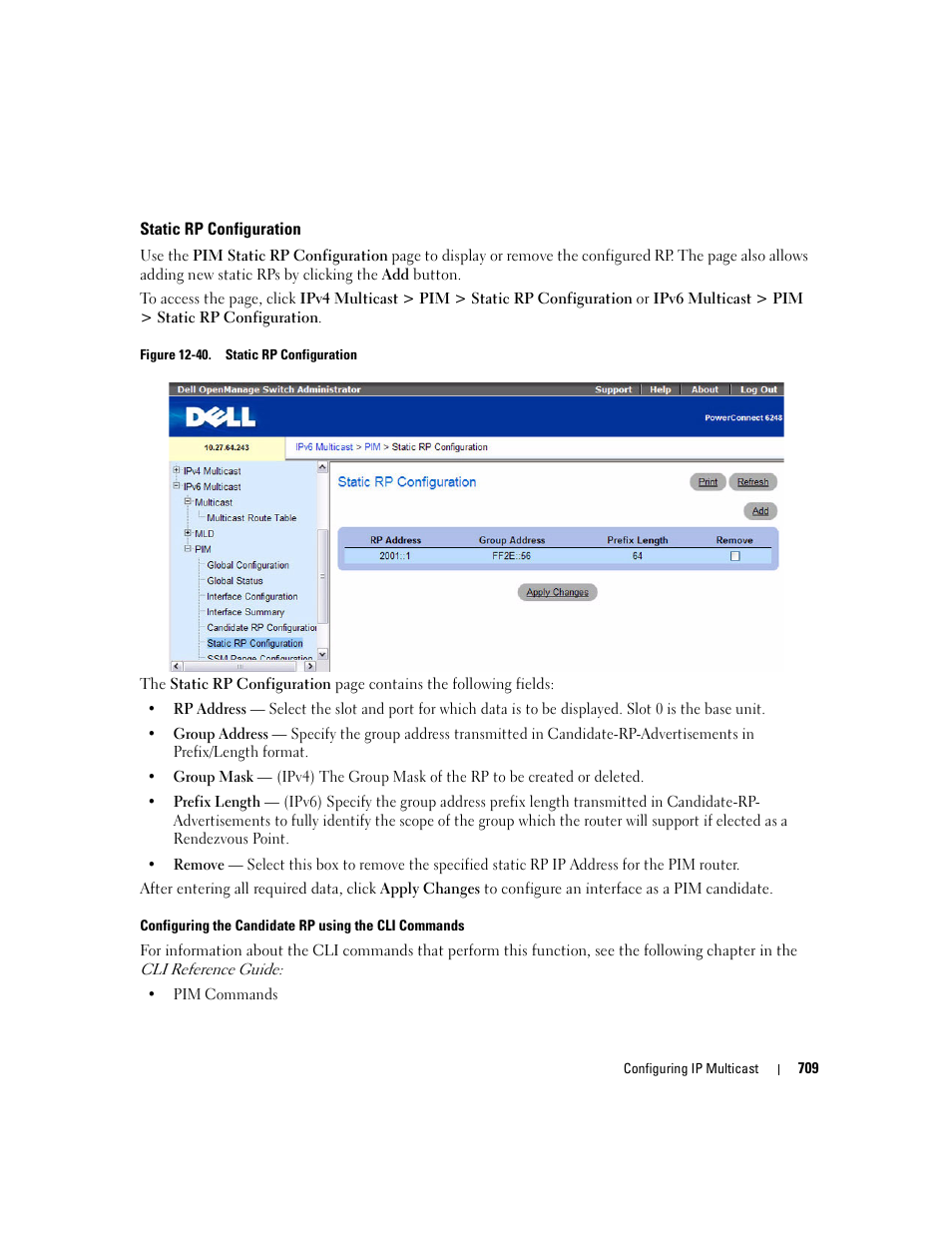 Static rp configuration | Dell PowerConnect M6220 User Manual | Page 711 / 737