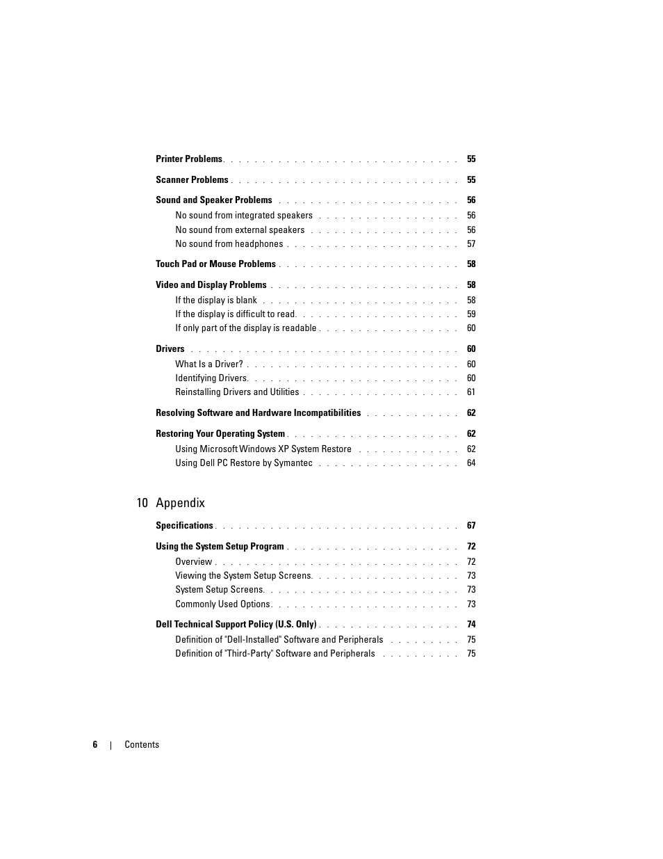 10 appendix | Dell 1000 User Manual | Page 6 / 98