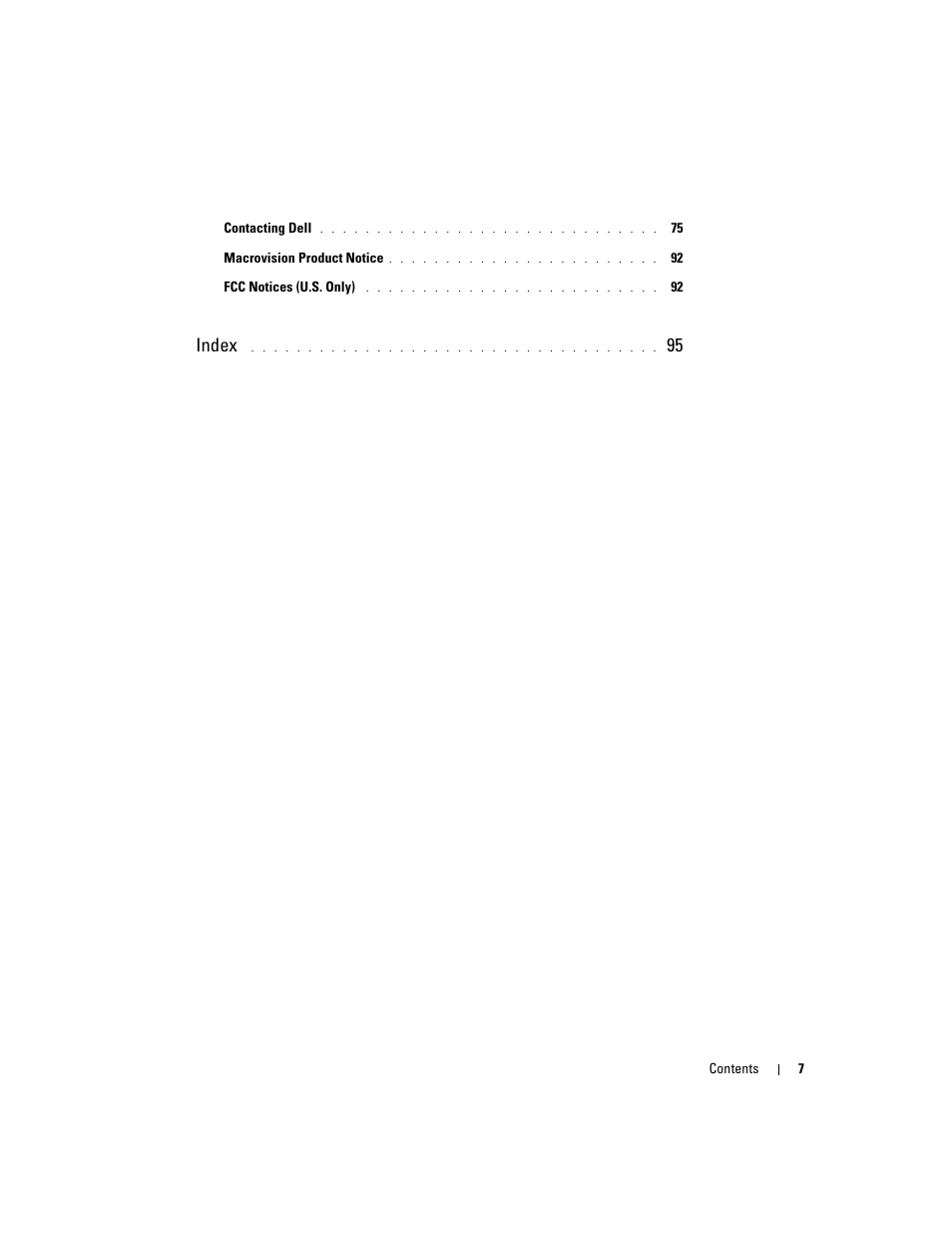 Index | Dell 1000 User Manual | Page 7 / 98