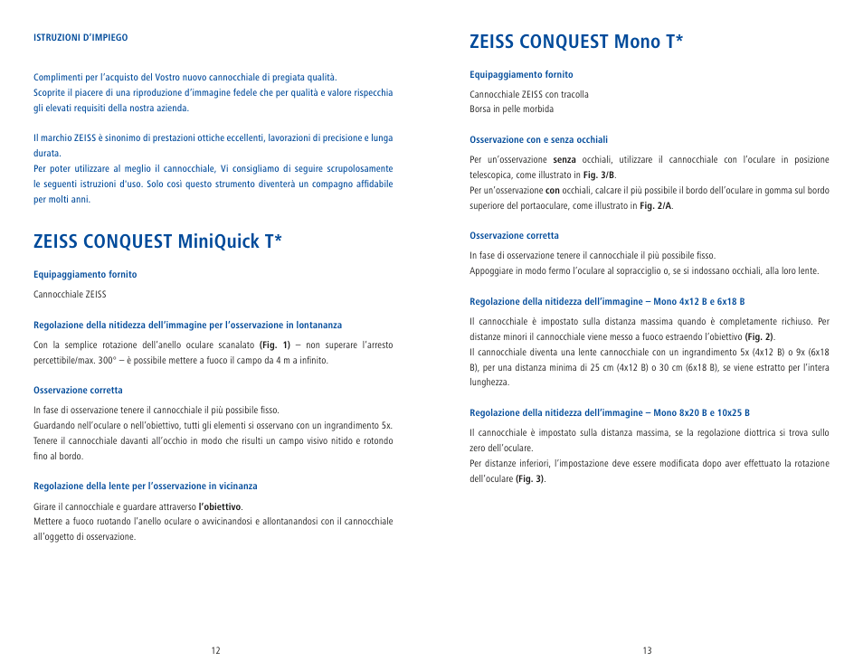 Zeiss conquest miniquick t, Zeiss conquest mono t | Carl Zeiss 6x18 Mono T* Monocular User Manual | Page 9 / 22