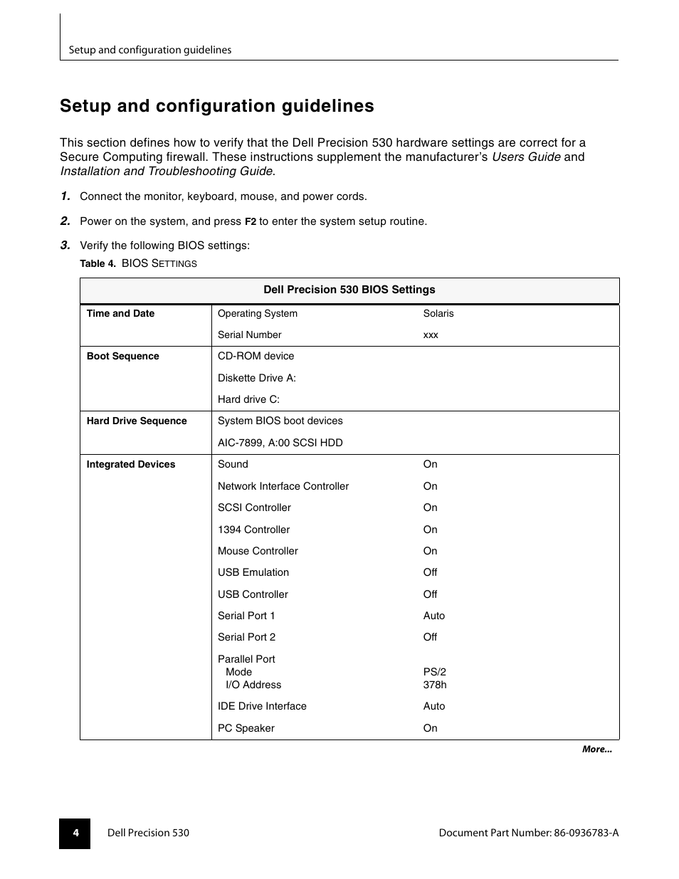Setup and configuration guidelines | Dell PRECISION 530 User Manual | Page 4 / 8