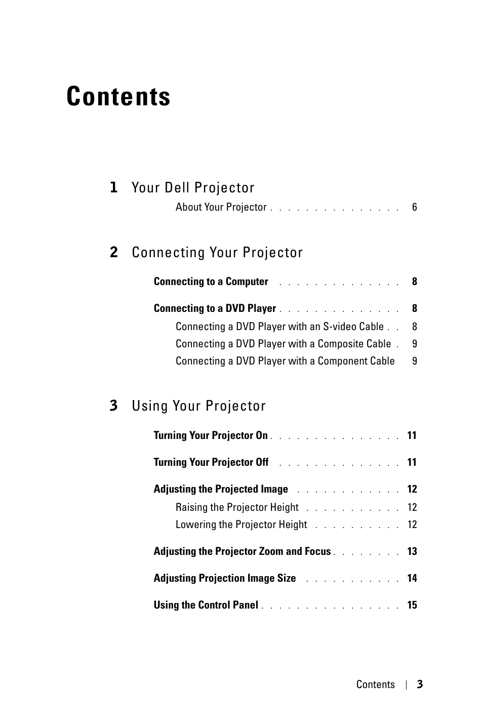 Dell 3400MP User Manual | Page 3 / 68