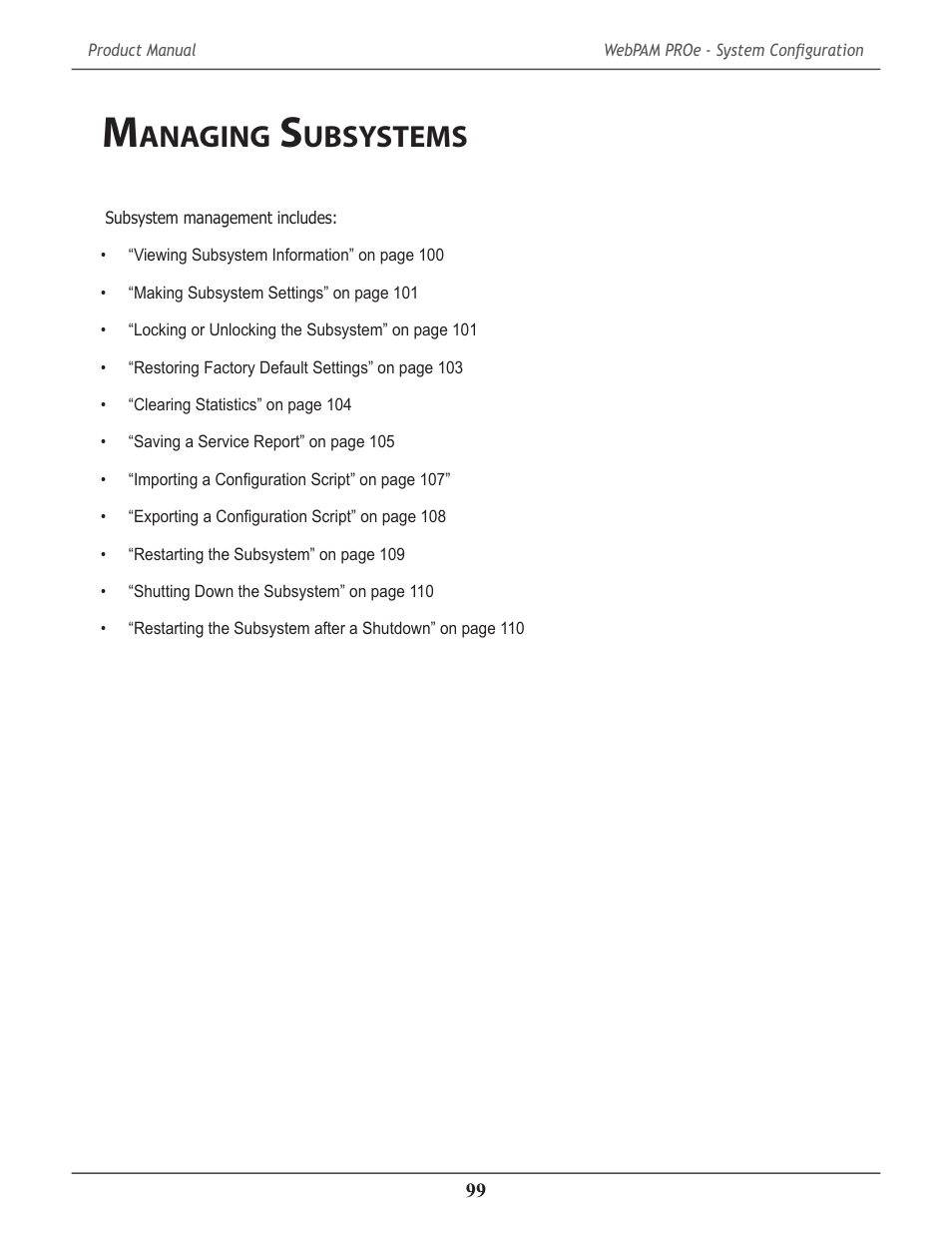 Managing subsystems, Anaging, Ubsystems | Promise Technology 2-Year Extended Warranty for VessR2000 RAID Head User Manual | Page 126 / 705