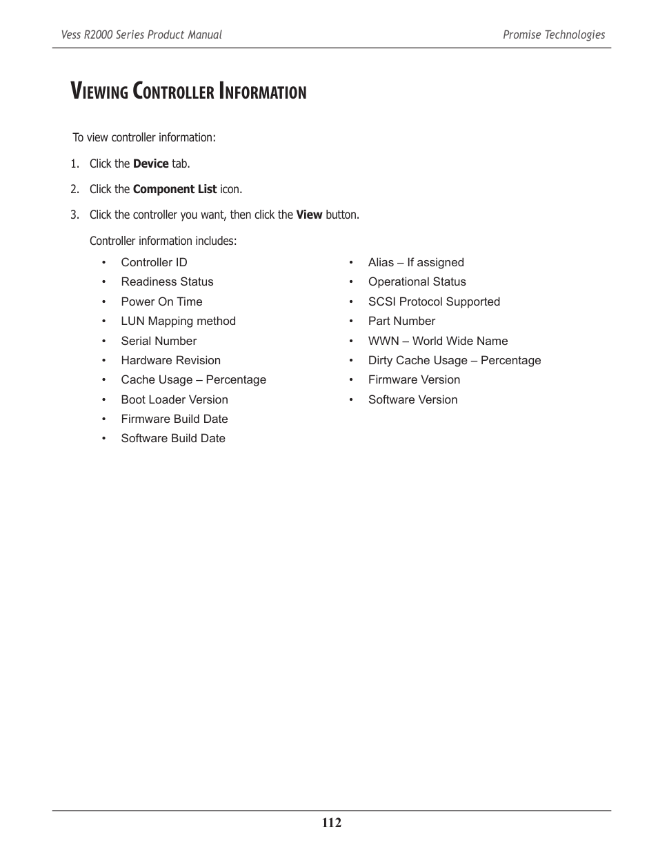 Viewing controller information, Iewing, Ontroller | Nformation | Promise Technology 2-Year Extended Warranty for VessR2000 RAID Head User Manual | Page 139 / 705