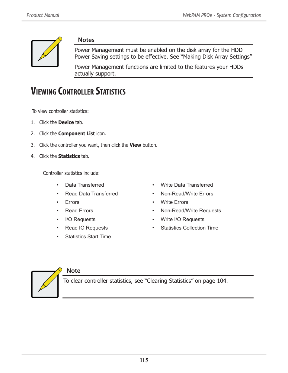 Viewing controller statistics, Iewing, Ontroller | Tatistics | Promise Technology 2-Year Extended Warranty for VessR2000 RAID Head User Manual | Page 142 / 705