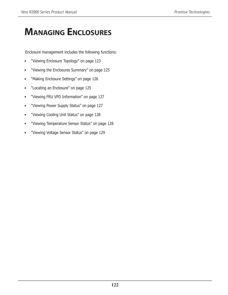 Managing enclosures, Anaging, Nclosures | Promise Technology 2-Year Extended Warranty for VessR2000 RAID Head User Manual | Page 149 / 705
