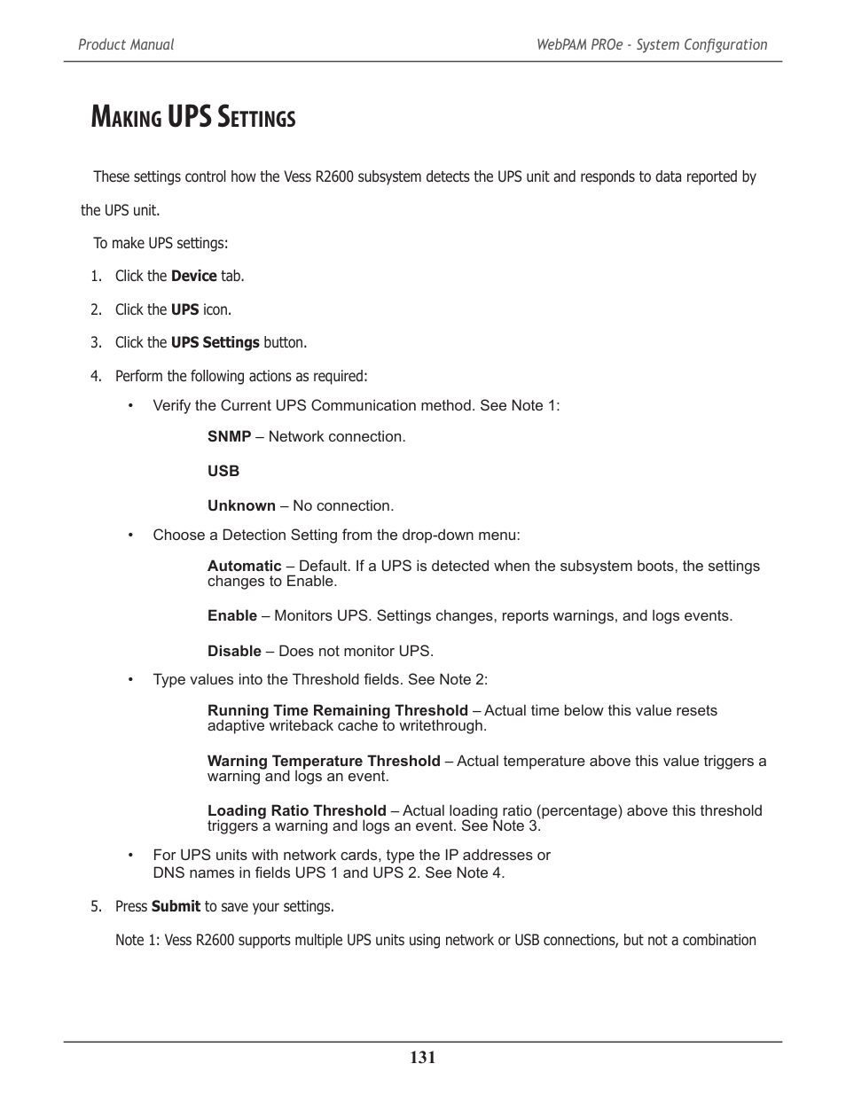Making ups settings, Aking, Ups s | Ettings | Promise Technology 2-Year Extended Warranty for VessR2000 RAID Head User Manual | Page 158 / 705