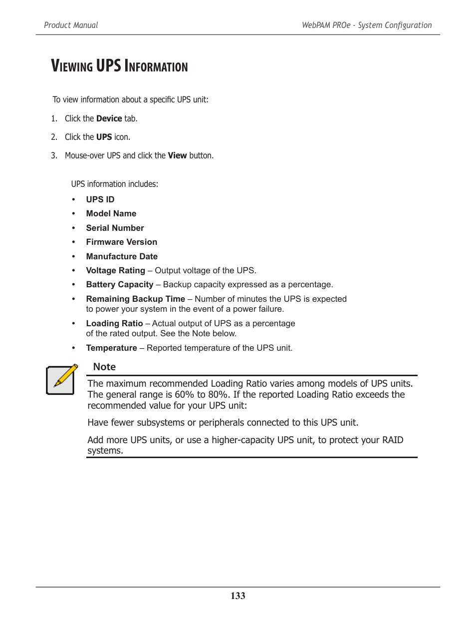 Viewing ups information, Iewing, Ups i | Nformation | Promise Technology 2-Year Extended Warranty for VessR2000 RAID Head User Manual | Page 160 / 705