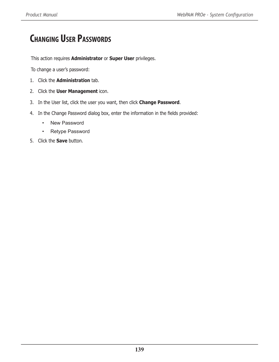 Changing user passwords, Hanging, Asswords | Promise Technology 2-Year Extended Warranty for VessR2000 RAID Head User Manual | Page 166 / 705