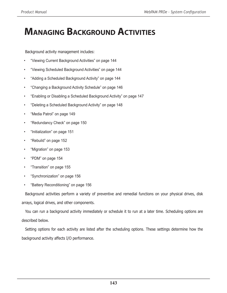 Managing background activities, Anaging, Ackground | Ctivities | Promise Technology 2-Year Extended Warranty for VessR2000 RAID Head User Manual | Page 170 / 705