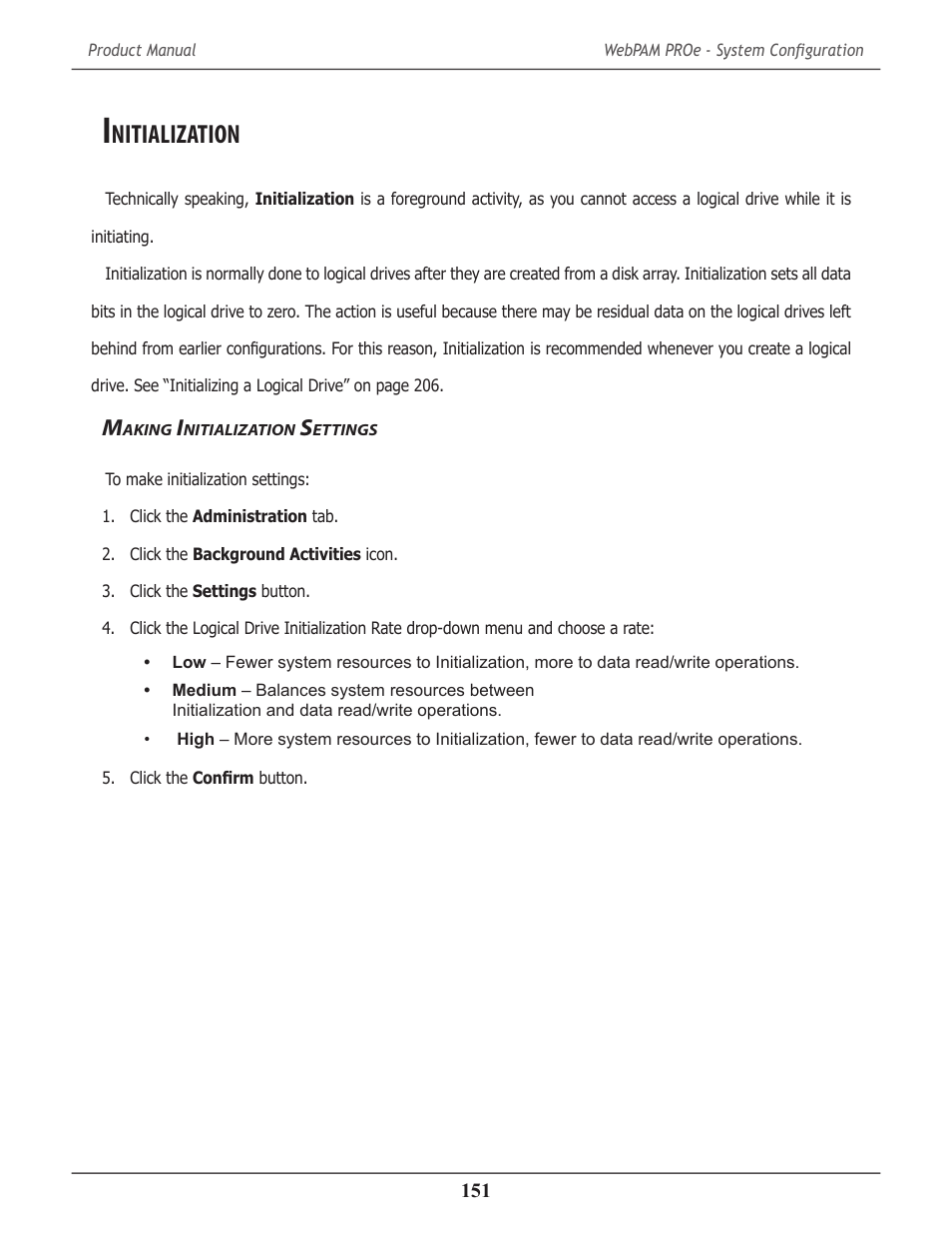 Initialization, Making initialization settings, Nitialization | Aking, Ettings | Promise Technology 2-Year Extended Warranty for VessR2000 RAID Head User Manual | Page 178 / 705