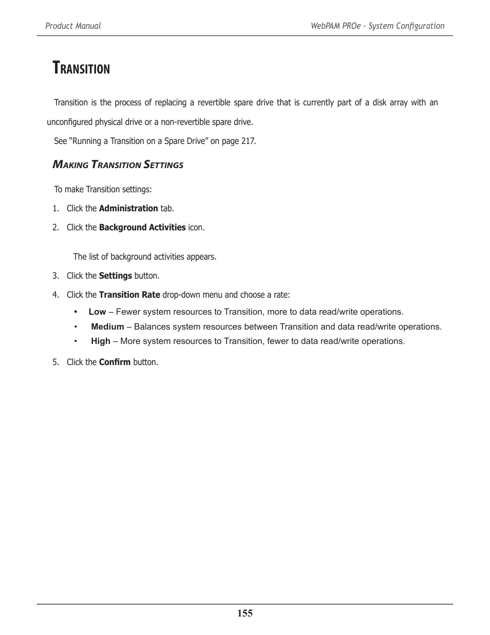 Transition, Making transition settings, Ransition | Aking, Ettings | Promise Technology 2-Year Extended Warranty for VessR2000 RAID Head User Manual | Page 182 / 705
