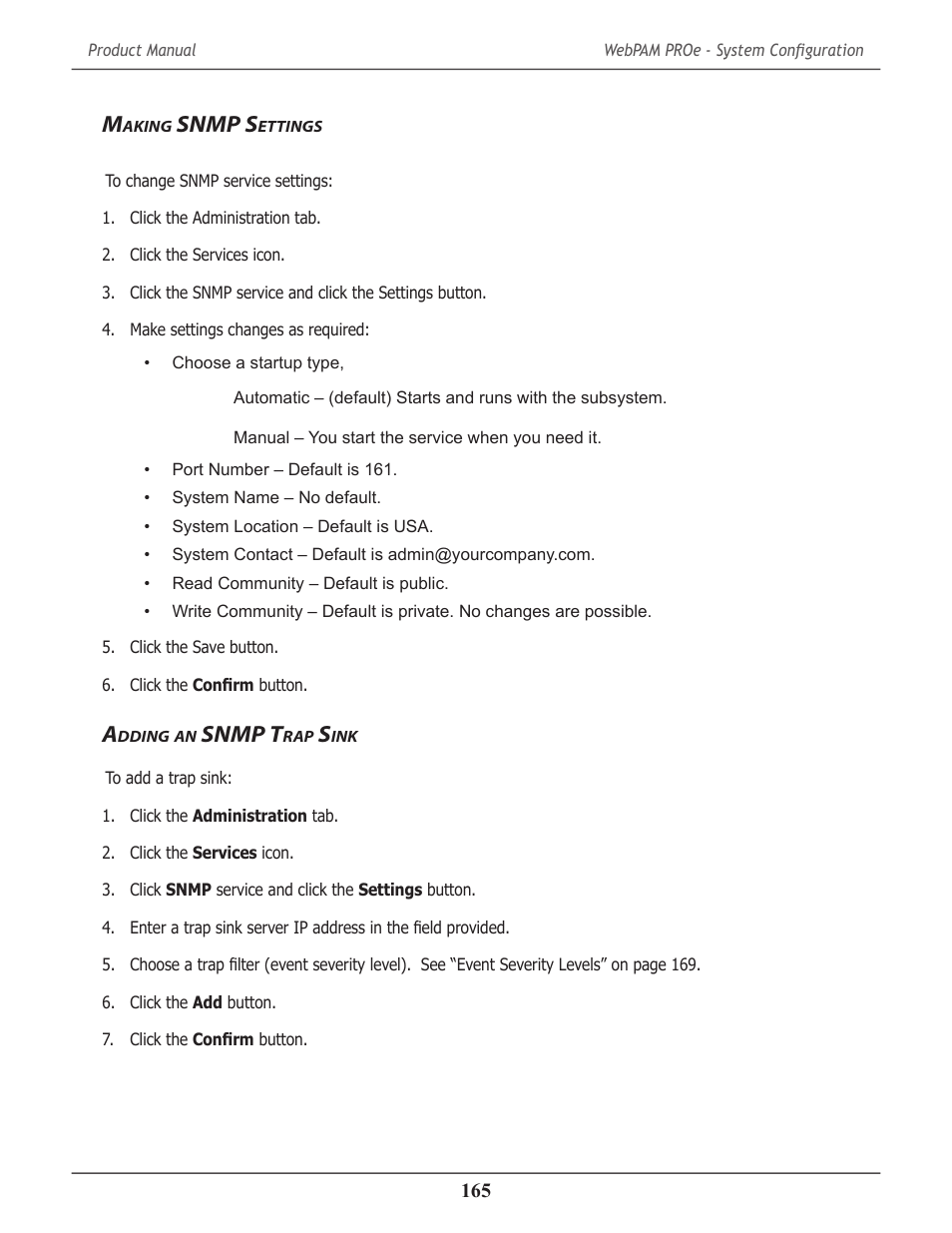Making snmp settings, Adding an snmp trap sink, Aking | Snmp s, Ettings, Dding, Snmp t | Promise Technology 2-Year Extended Warranty for VessR2000 RAID Head User Manual | Page 192 / 705