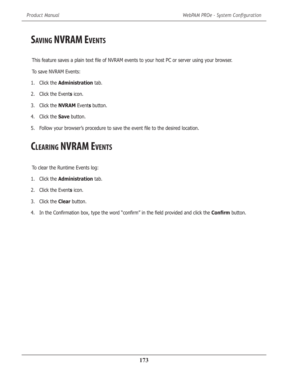 Saving nvram events, Clearing nvram events, Aving | Nvram e, Vents, Learing | Promise Technology 2-Year Extended Warranty for VessR2000 RAID Head User Manual | Page 200 / 705