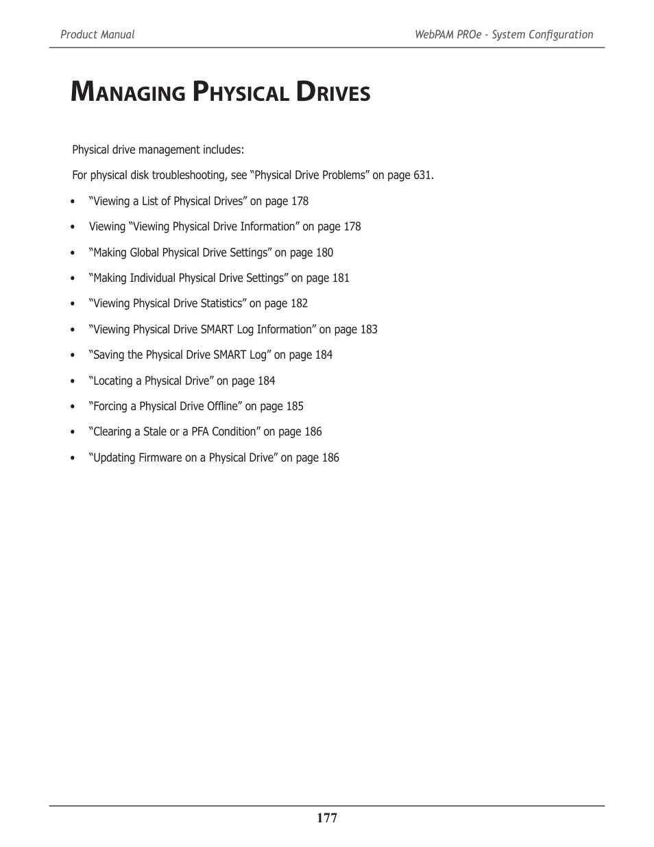 Managing physical drives, Anaging, Hysical | Rives | Promise Technology 2-Year Extended Warranty for VessR2000 RAID Head User Manual | Page 204 / 705