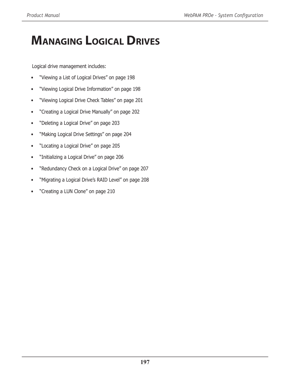 Managing logical drives, Anaging, Ogical | Rives | Promise Technology 2-Year Extended Warranty for VessR2000 RAID Head User Manual | Page 224 / 705