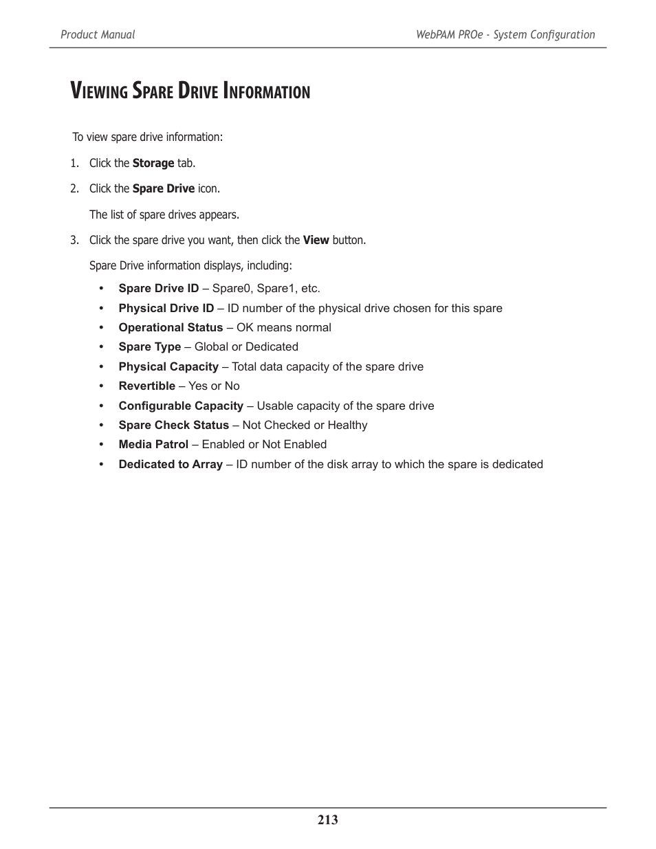 Viewing spare drive information, Iewing, Pare | Rive, Nformation | Promise Technology 2-Year Extended Warranty for VessR2000 RAID Head User Manual | Page 240 / 705