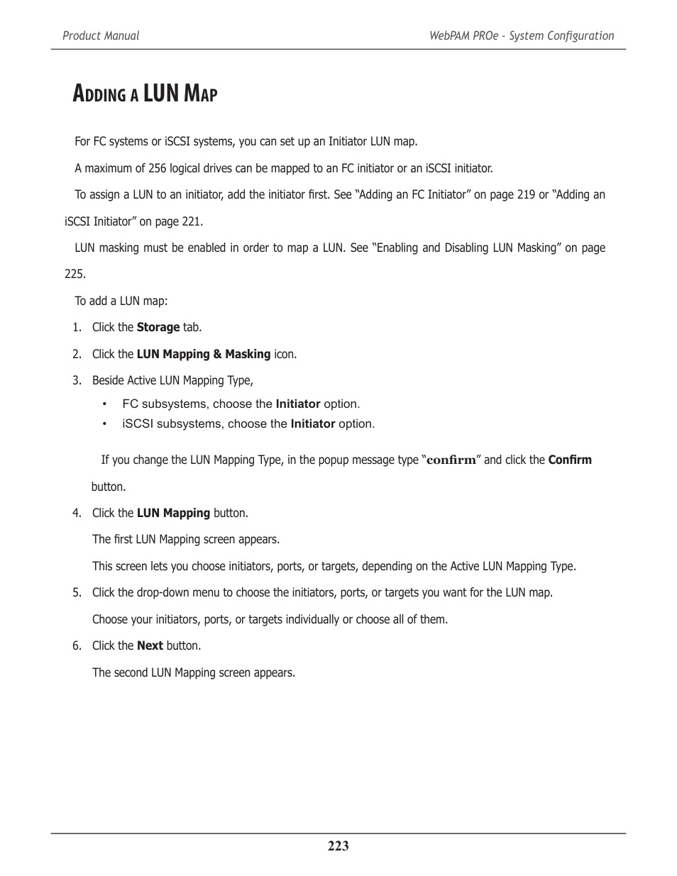 Adding a lun map, Dding, Lun m | Promise Technology 2-Year Extended Warranty for VessR2000 RAID Head User Manual | Page 250 / 705