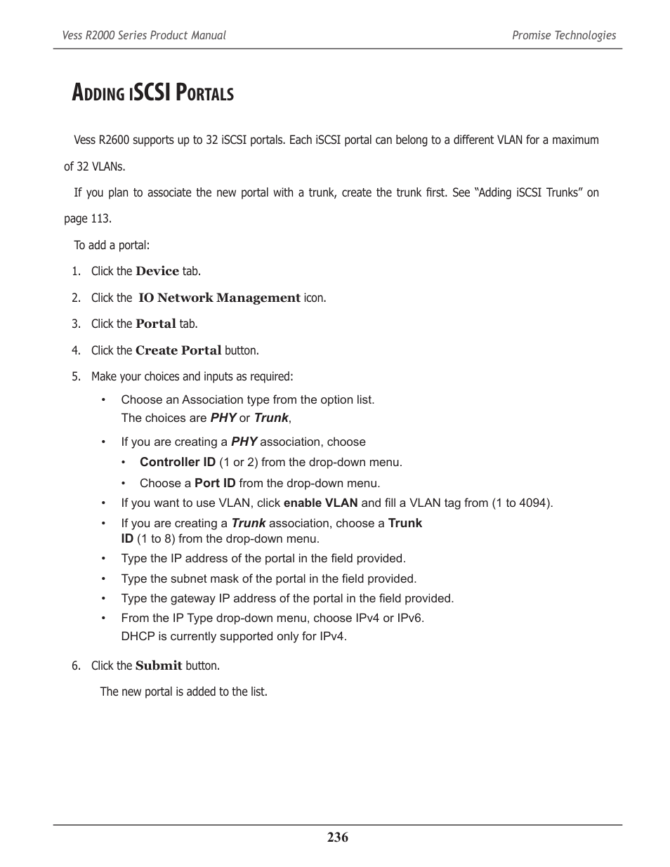 Adding iscsi portals, Dding, Scsi p | Ortals | Promise Technology 2-Year Extended Warranty for VessR2000 RAID Head User Manual | Page 263 / 705