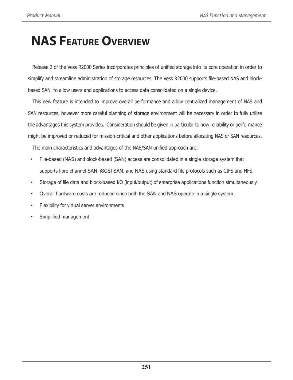 Nas feature overview, Nas f, Eature | Verview | Promise Technology 2-Year Extended Warranty for VessR2000 RAID Head User Manual | Page 278 / 705
