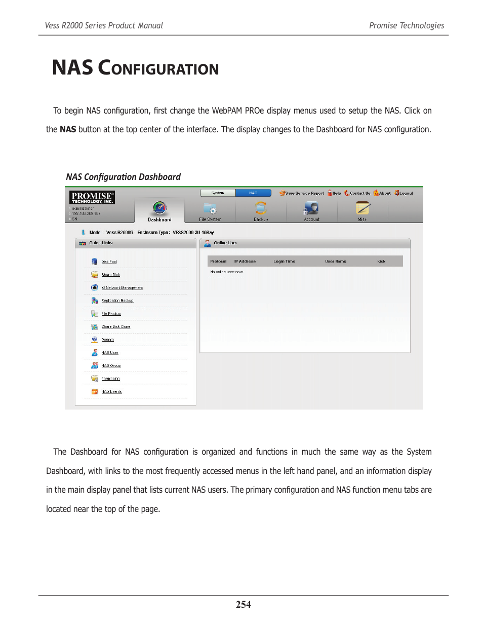 Nas configuration, Nas c, Onfiguration | Promise Technology 2-Year Extended Warranty for VessR2000 RAID Head User Manual | Page 281 / 705