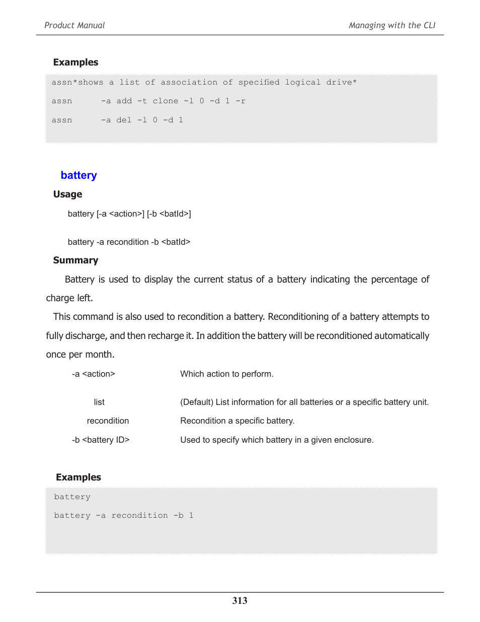 Battery, Battery 313 | Promise Technology 2-Year Extended Warranty for VessR2000 RAID Head User Manual | Page 340 / 705