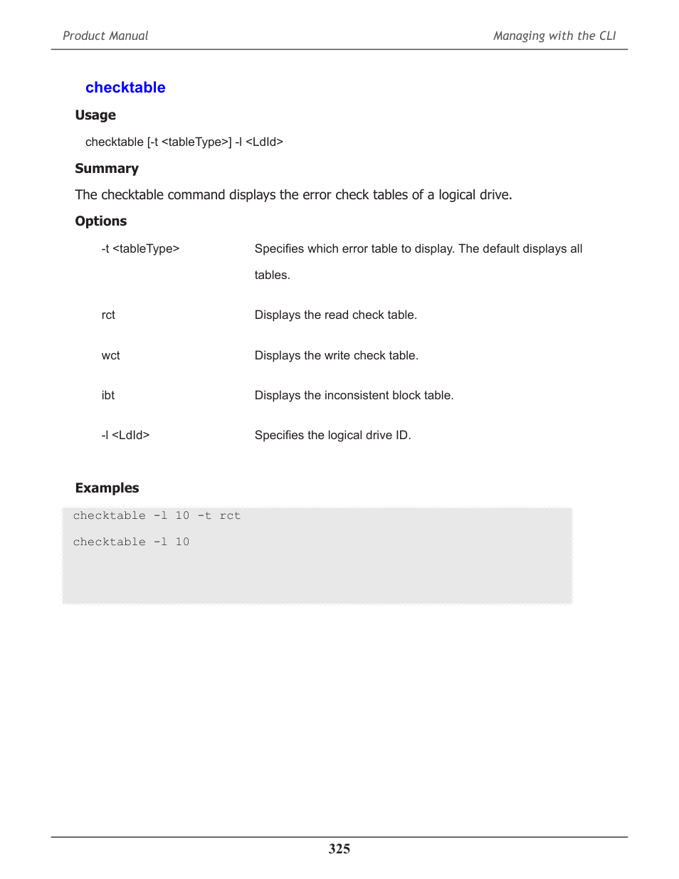 Checktable, Checktable 325 | Promise Technology 2-Year Extended Warranty for VessR2000 RAID Head User Manual | Page 352 / 705