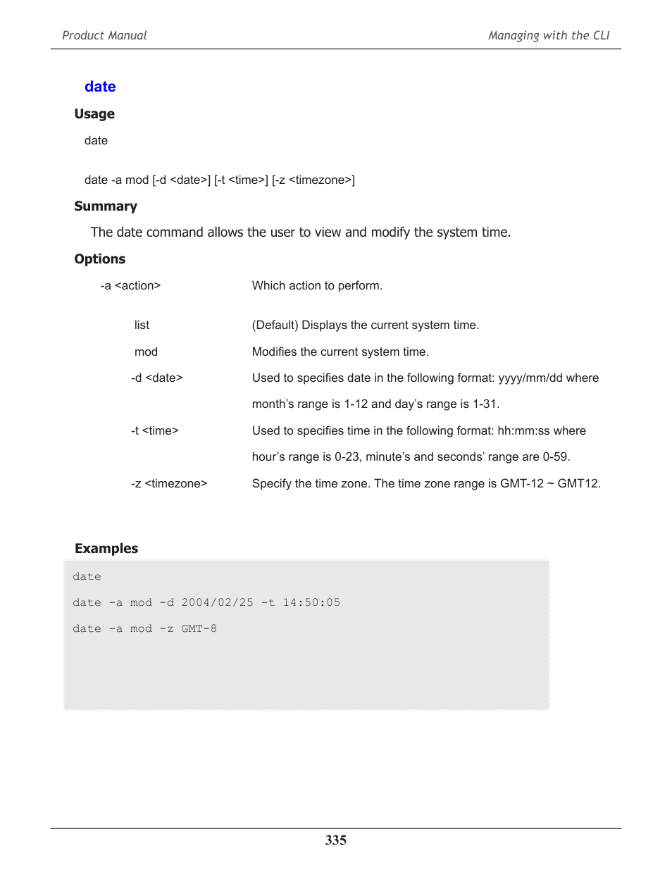 Date, Date 335 | Promise Technology 2-Year Extended Warranty for VessR2000 RAID Head User Manual | Page 362 / 705