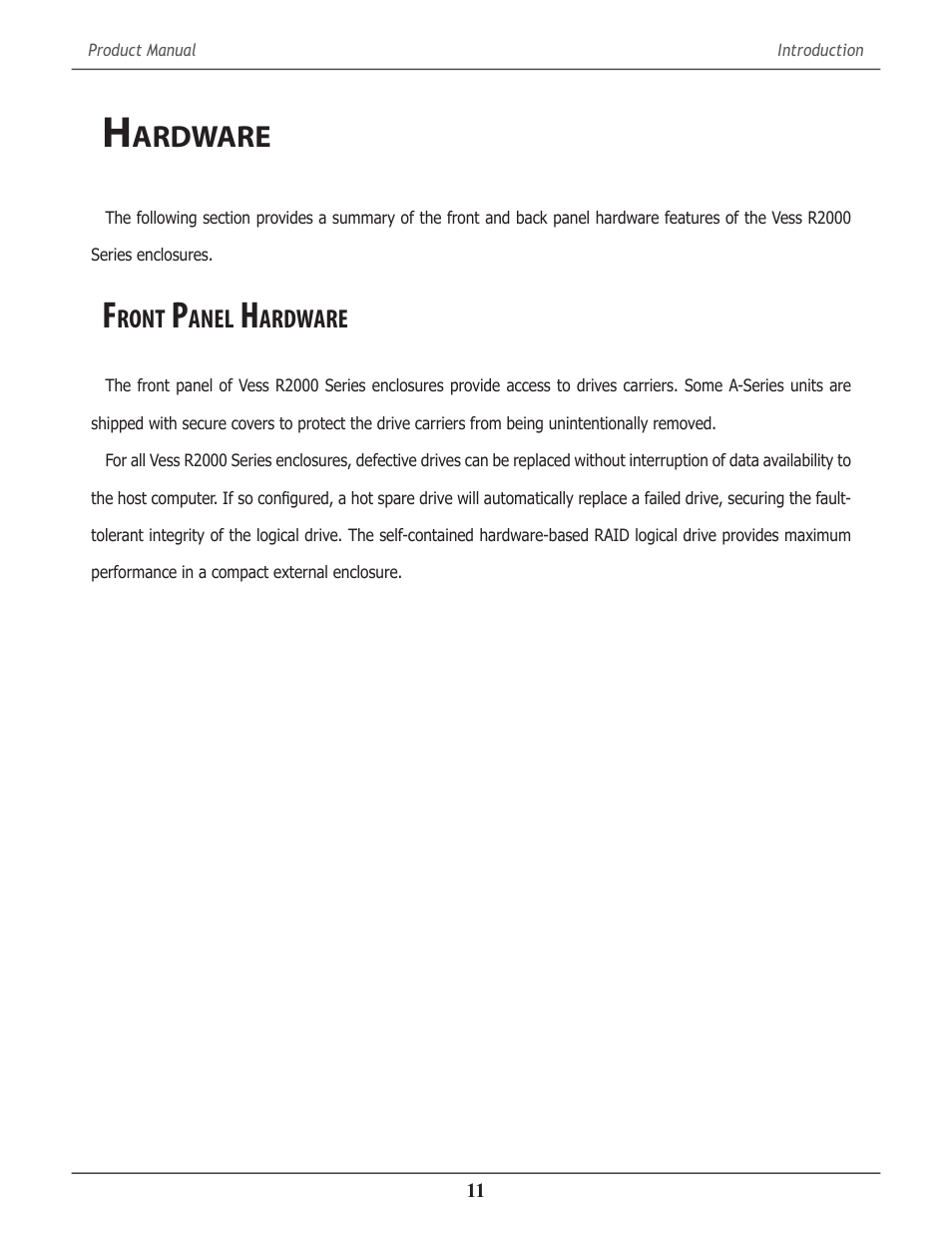 Hardware, Front panel hardware, Ardware | Ront, Anel | Promise Technology 2-Year Extended Warranty for VessR2000 RAID Head User Manual | Page 38 / 705